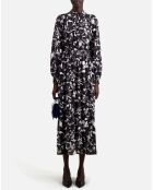 Robe courte 100% Soie imprimée noire