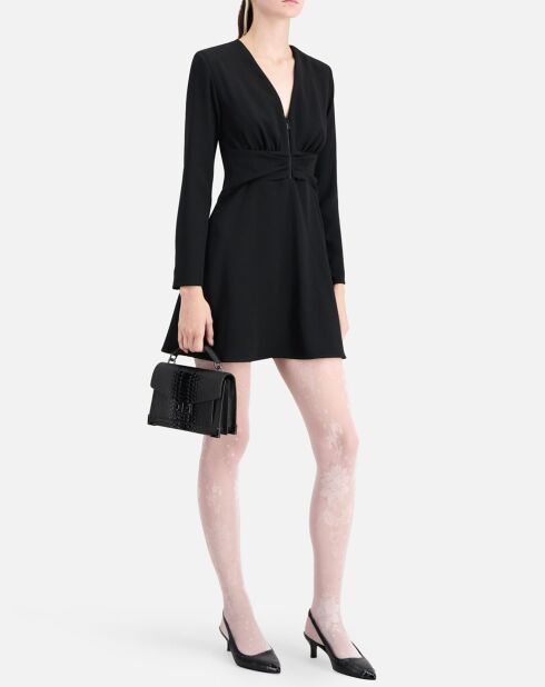 Robe courte en crêpe noire