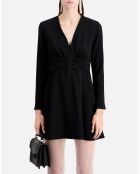 Robe courte en crêpe noire
