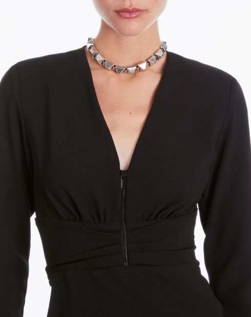 Robe courte en crêpe noire