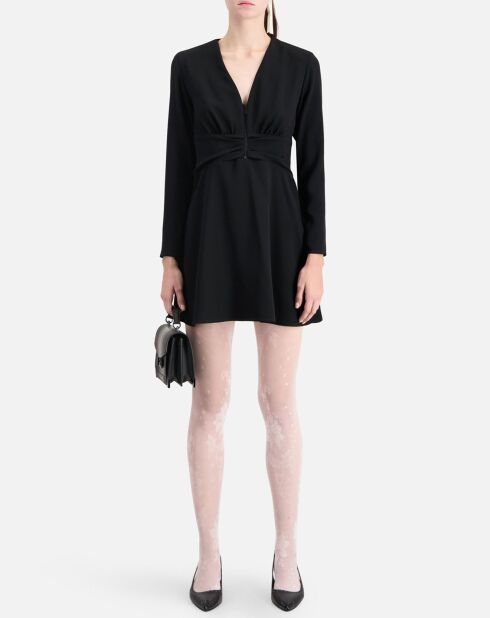 Robe courte en crêpe noire