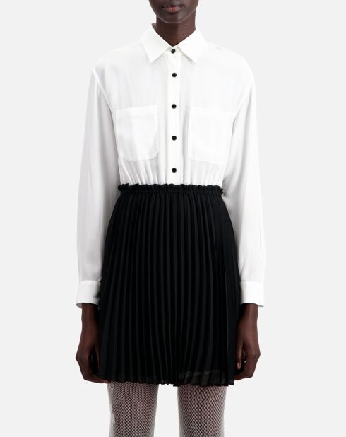 Robe courte plissée noire