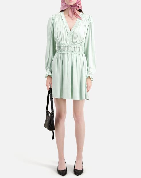 Robe courte avec fronces vert océan
