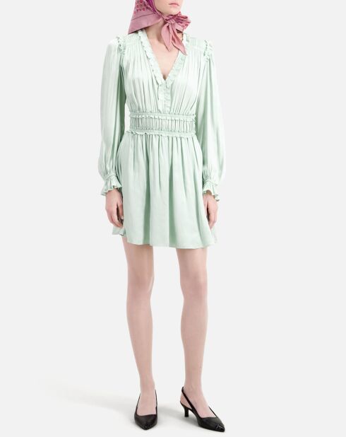 Robe courte avec fronces vert océan