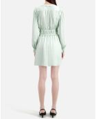 Robe courte avec fronces bleue