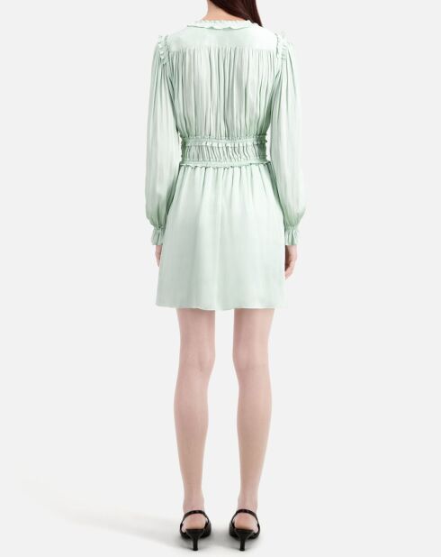 Robe courte avec fronces vert océan