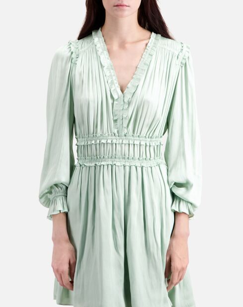Robe courte avec fronces vert océan