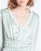 Robe courte avec fronces bleue
