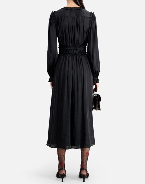 Robe longue à fronces noire