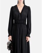 Robe longue à fronces noire