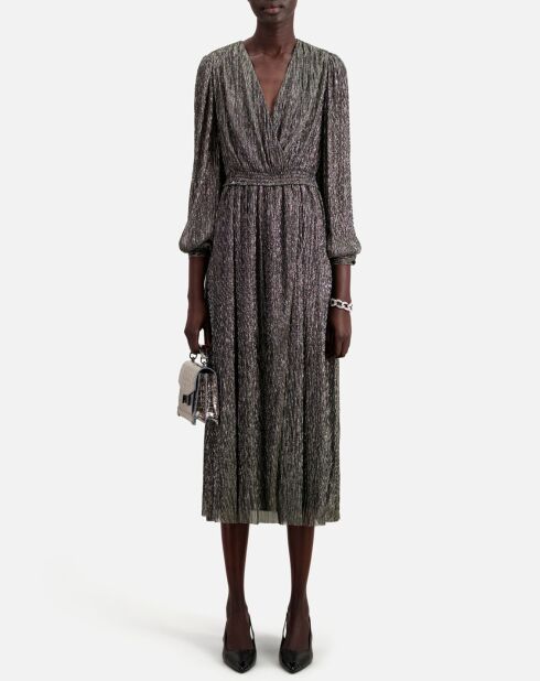 Robe longue argentée