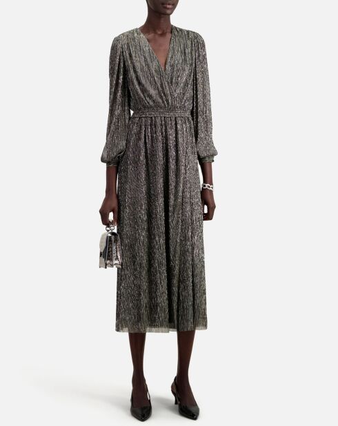 Robe longue argentée