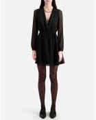 Robe courte à pois en lurex noire