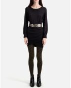 Robe courte effet pailleté noire