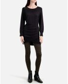 Robe courte effet pailleté noire