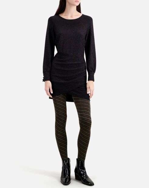 Robe courte effet pailleté noire