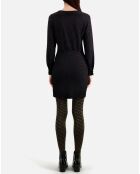 Robe courte effet pailleté noire