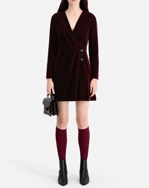 Robe courte en Velours bordeaux