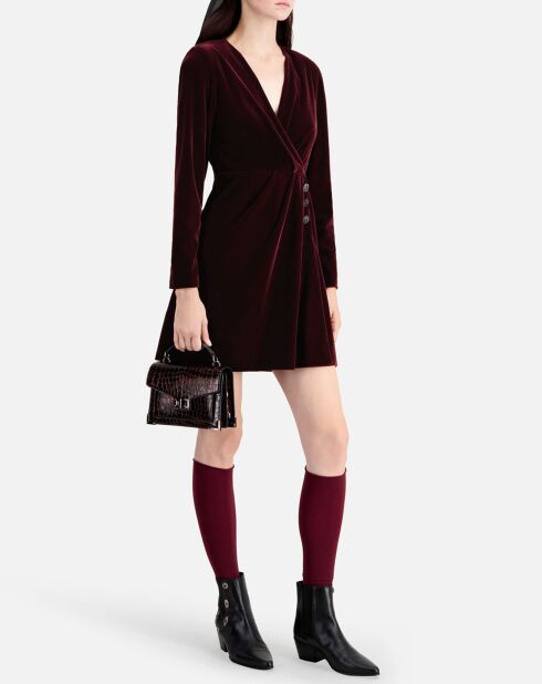 Robe courte en Velours bordeaux