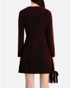Robe courte en Velours bordeaux