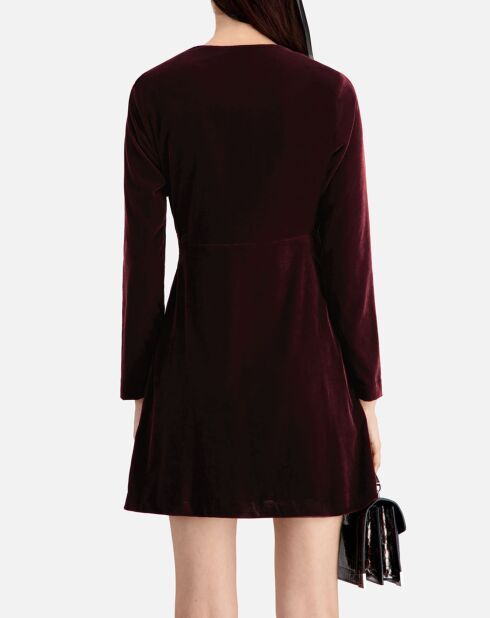 Robe courte en Velours bordeaux