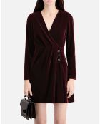 Robe courte en Velours bordeaux