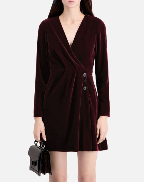 Robe courte en Velours bordeaux