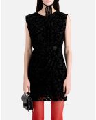 Robe courte en velours dévoré noire