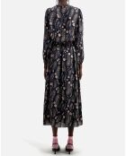 Robe longue imprimée noire
