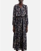 Robe longue imprimée noire