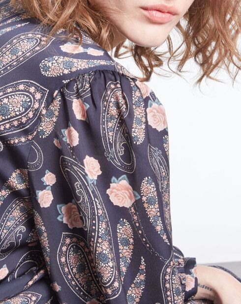 Robe longue imprimée noire