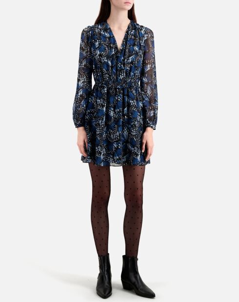 Robe courte imprimée bleue