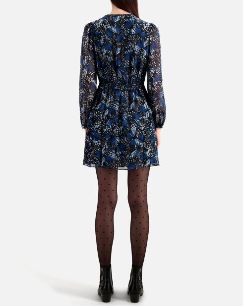 Robe courte imprimée bleue