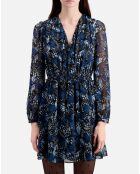 Robe courte imprimée bleue
