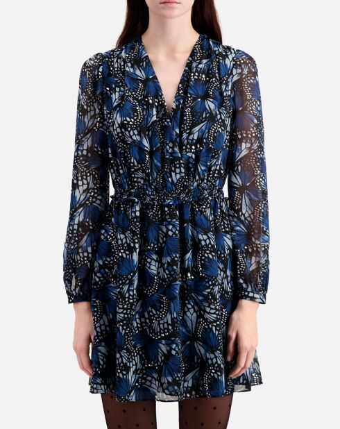 Robe courte imprimée bleue