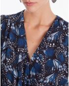 Robe courte imprimée bleue