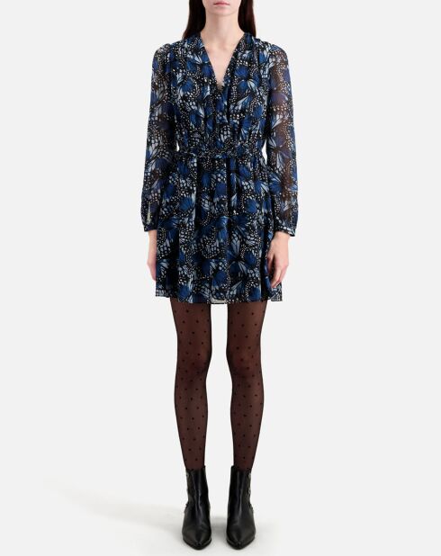 Robe courte imprimée bleue