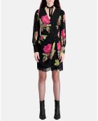 Robe courte imprimée noire
