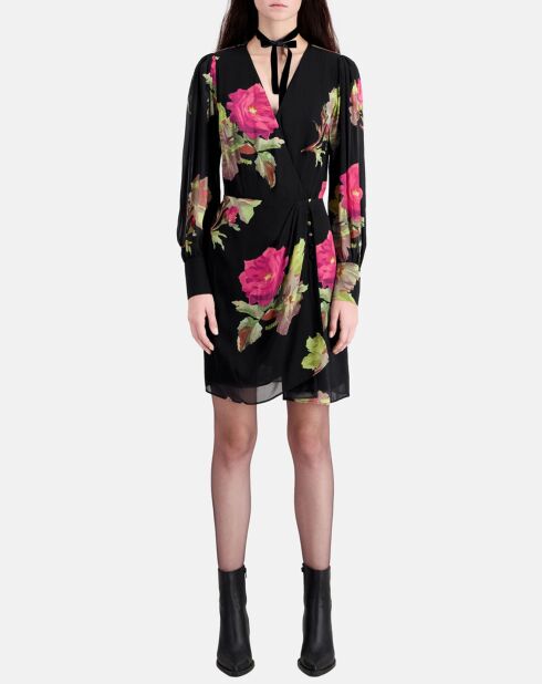 Robe courte imprimée noire