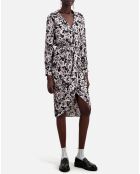 Robe mi-longue imprimée noire