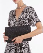 Robe portefeuille courte imprimé noire