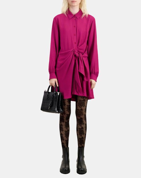 Robe courte avec drapé rose