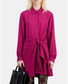 Robe courte avec drapé rose