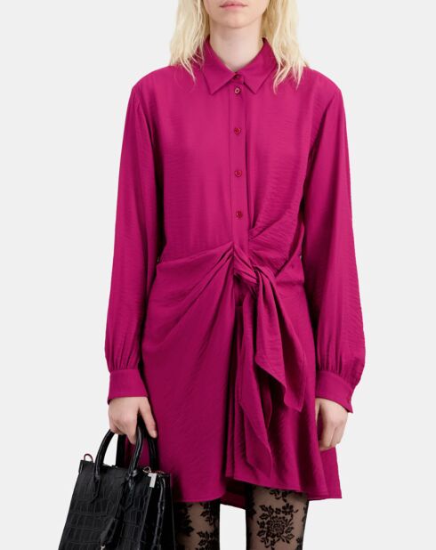 Robe courte avec drapé rose