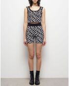 Short cycliste en maille à logo noir