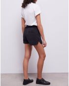 Short molletonné avec broderies Western noir