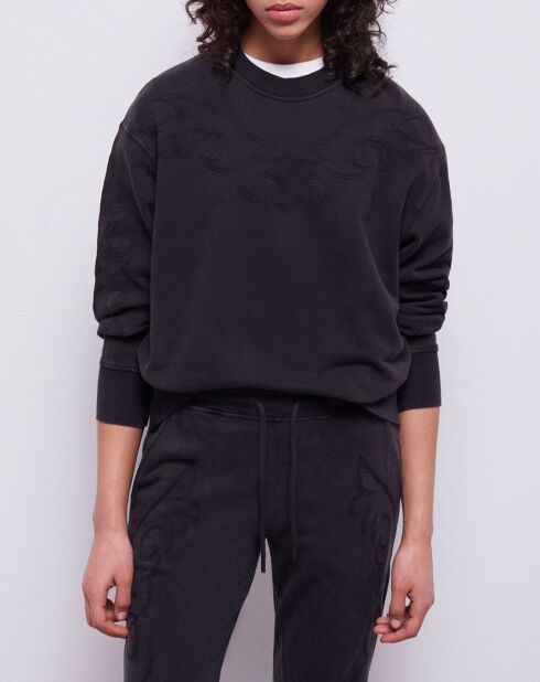 Sweat avec broderie Western noir