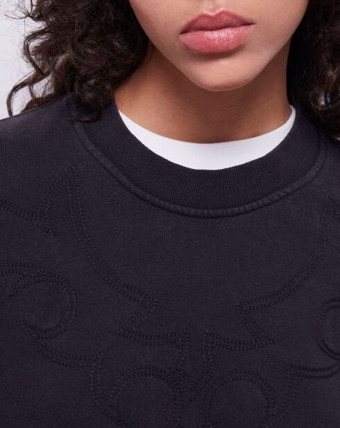Sweat avec broderie Western noir