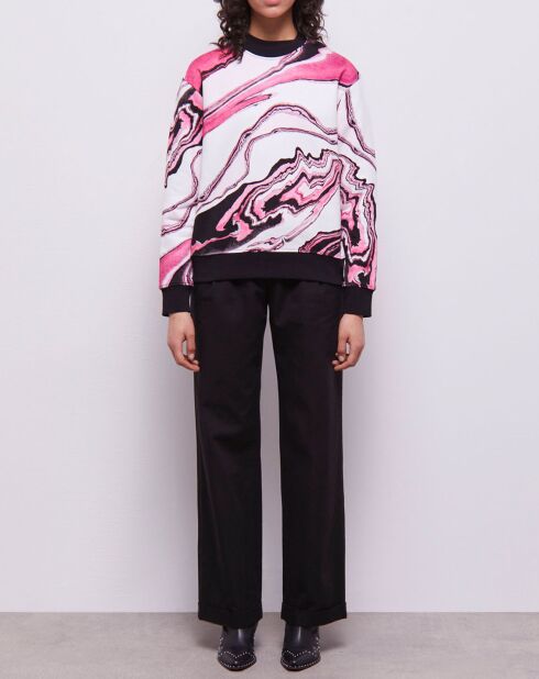 Sweat imprimé blanc/rose