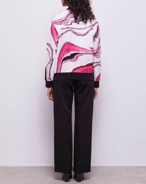Sweat imprimé blanc/rose